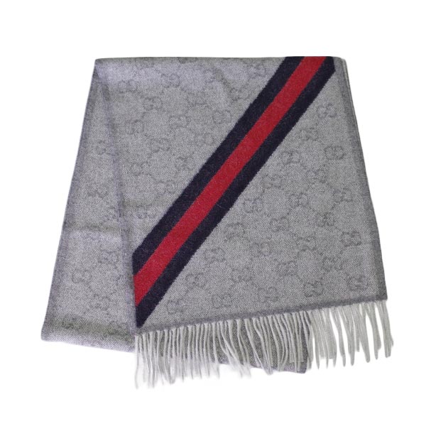 グッチ GUCCI マフラー GG柄 メンズ レディース 570603 3G200 1768 ライトグレー